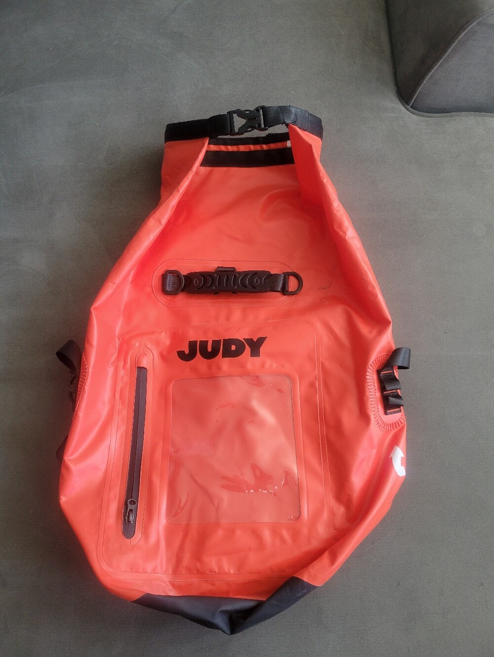JUDY Orange Waterproof Roll-Top Backpack Dry Bag Survival Emergency Gear